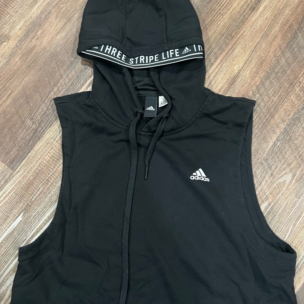 Women’s Adidas Black Sleeveless Hoodie sz S